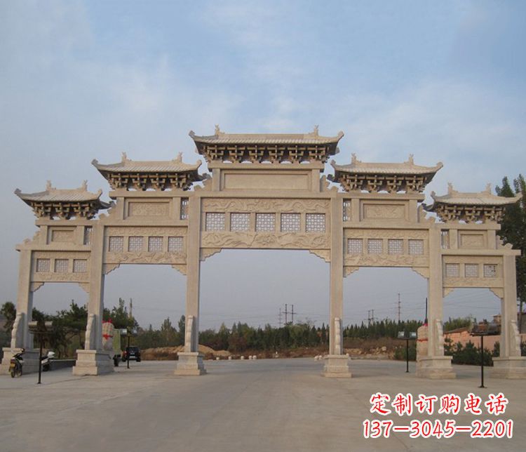 聊城大型五门牌坊石雕精美雕塑
