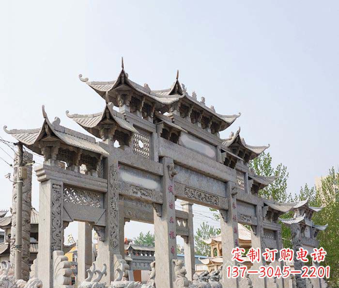 聊城特大型五门石雕牌楼
