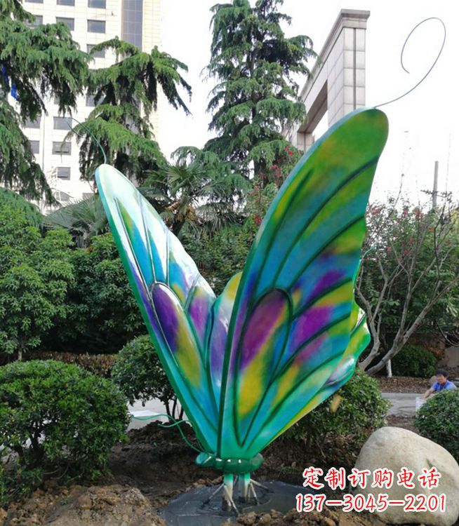 聊城大型小区园林彩绘仿真蝴蝶摆件