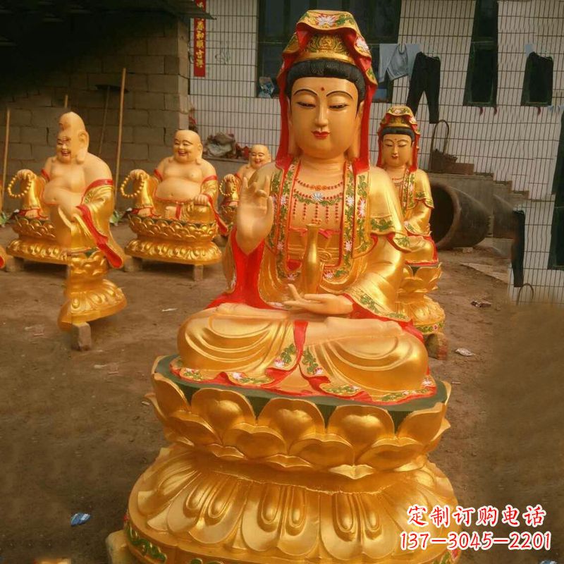 聊城完美体现观音神性的铸铜观音雕塑