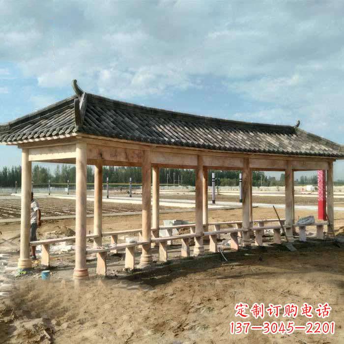 聊城华丽精美的瓦石长廊雕塑