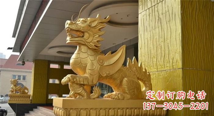 聊城精美麒麟铜雕,展现神秘之美