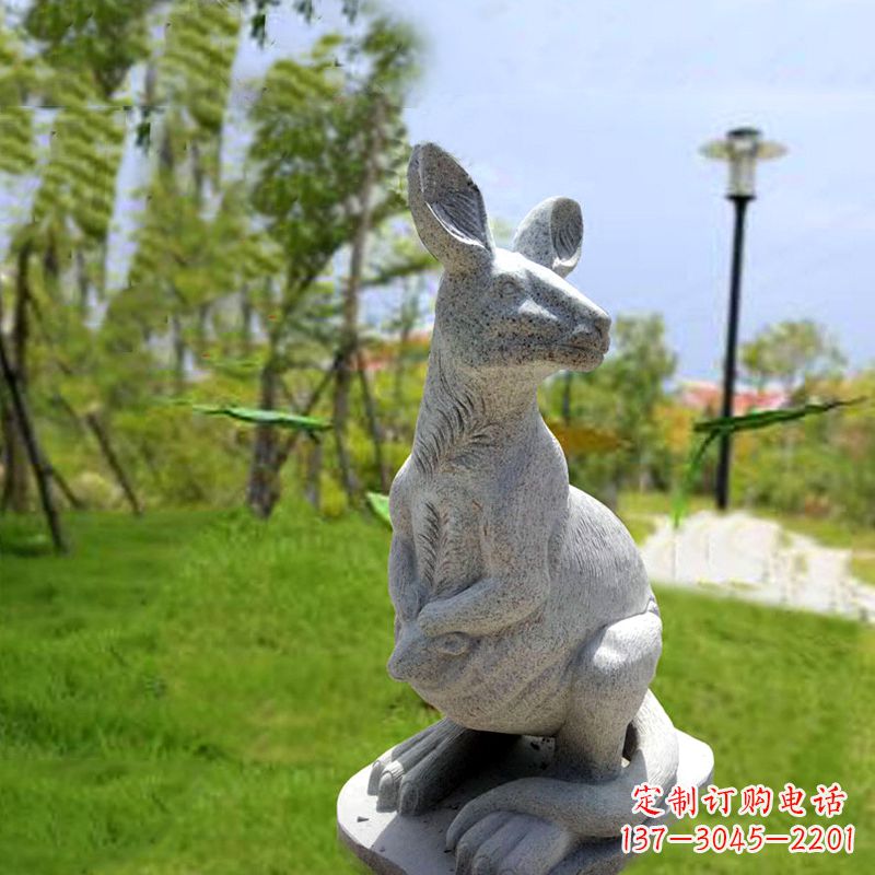聊城高品质袋鼠雕塑,精致石雕摆件