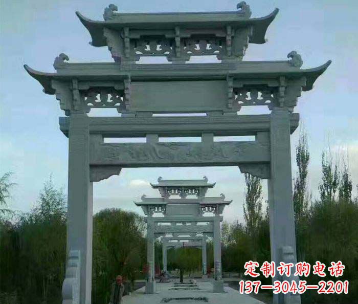 聊城牌坊雕塑精美大理石雕塑艺术
