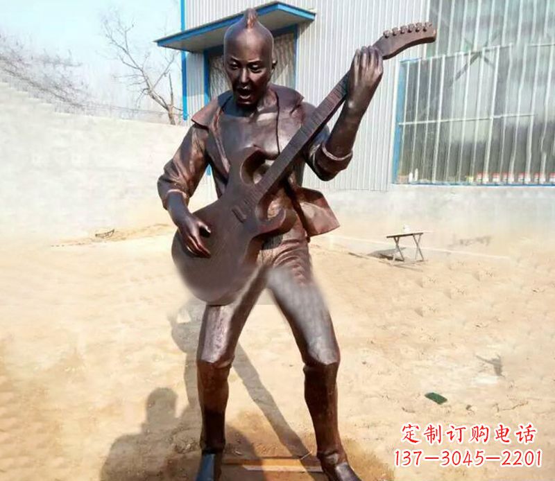 聊城精致细腻的铜吉他雕塑