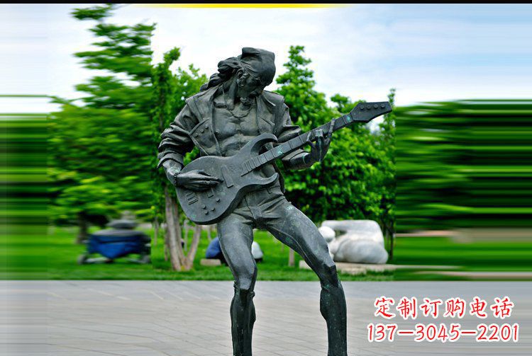 聊城铜雕吉他景观雕塑