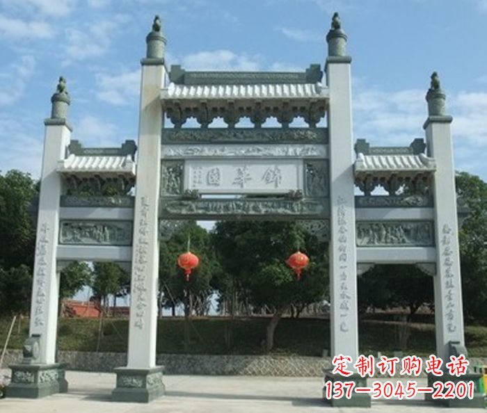 聊城道路三门石牌坊 (2)