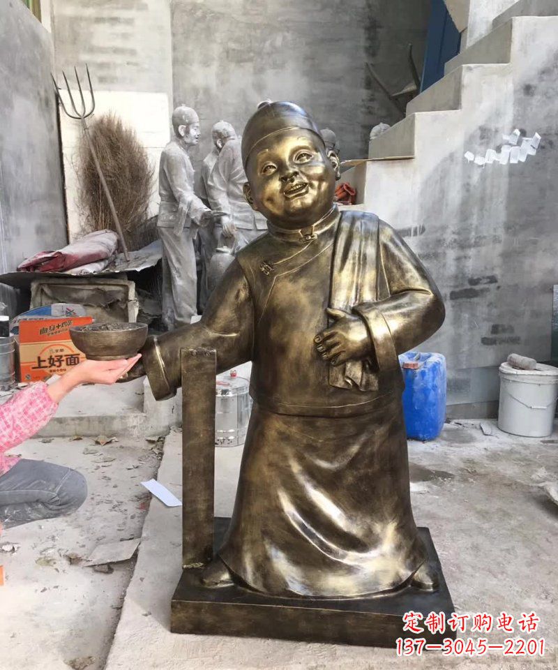 聊城店小二铜雕——精美精致的人物雕塑
