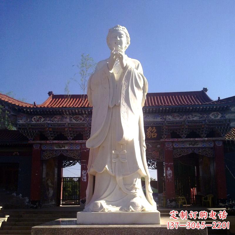 聊城貂蝉汉白玉石雕像-景区园林历史名人古代四大美女