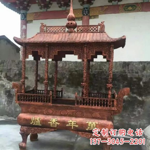 聊城雕刻蝙蝠铜香炉