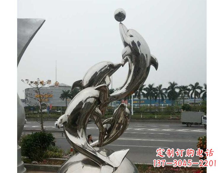 聊城海豚精美不锈钢雕塑