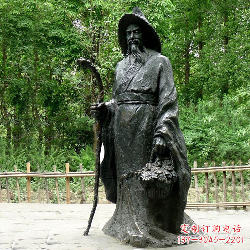 聊城精致历史名人陶渊明雕像
