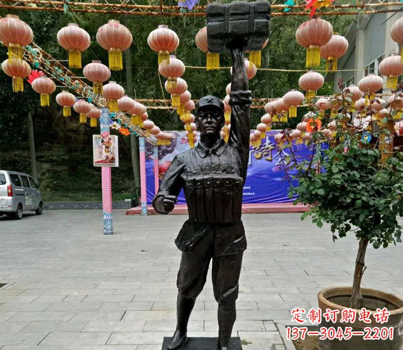 聊城董存瑞铜雕精致迷人的手工雕塑艺术