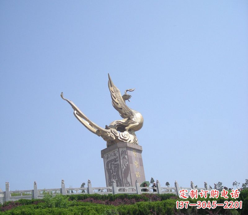 聊城传统工艺精美凤凰铜雕塑