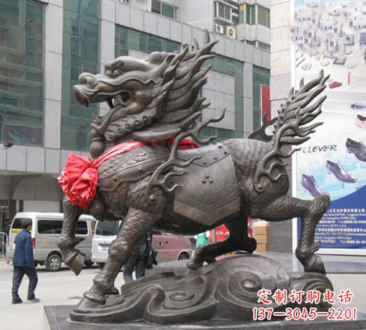 聊城铜雕大型麒麟雕塑