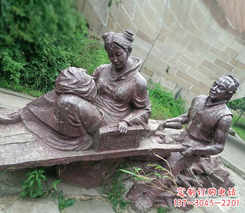 聊城传统风格高雅的独轮车铜雕