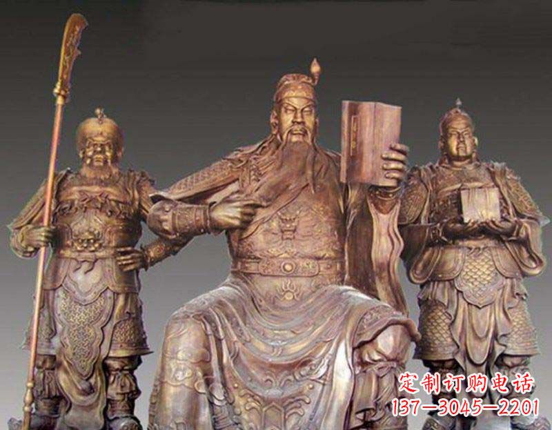 聊城中领雕塑艺术以关公武财神铜雕塑荣耀家中