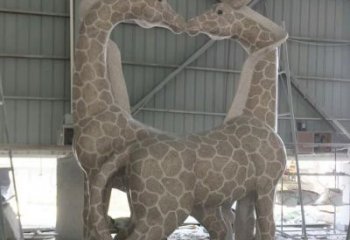 聊城大理石艺术精美长颈鹿雕塑