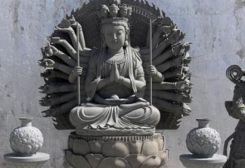 聊城宗教庙宇千手观音大理石雕塑