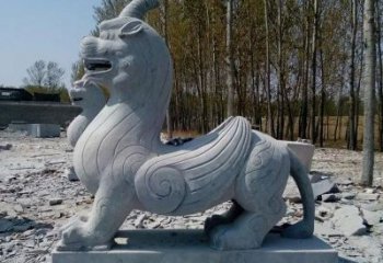 聊城独角兽雕塑，神兽石雕带你穿越回古老神话中