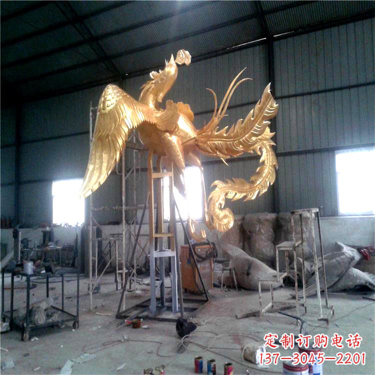 聊城锻铜精美凤凰雕塑