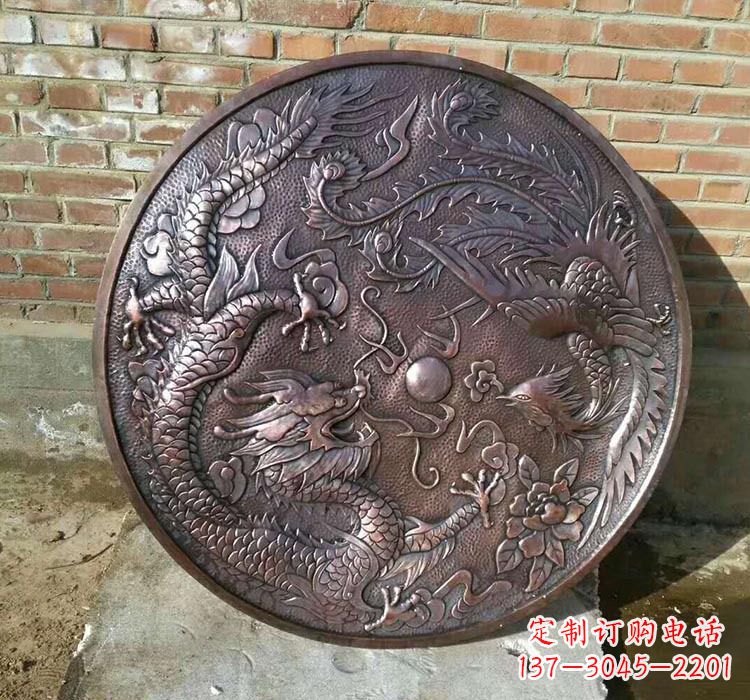 聊城传统工艺锻铜龙凤雕塑