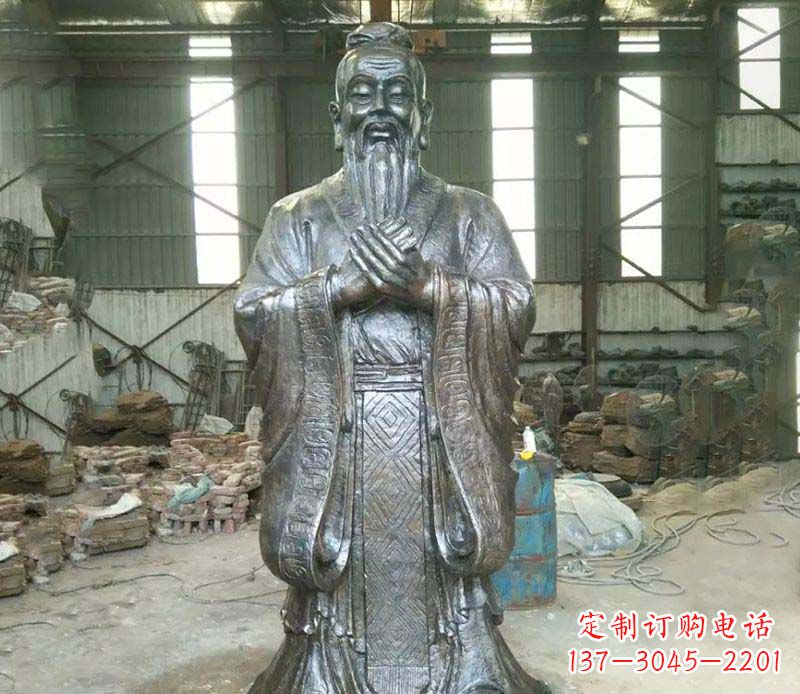 聊城锻铜校园老子人物雕塑,铸就永恒的追求