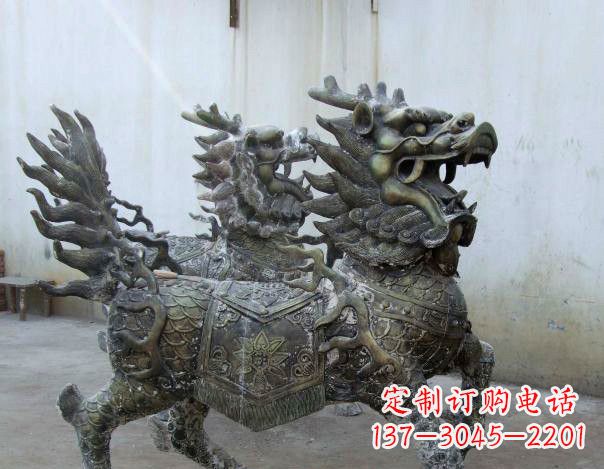 聊城精致手工铜麒麟雕塑