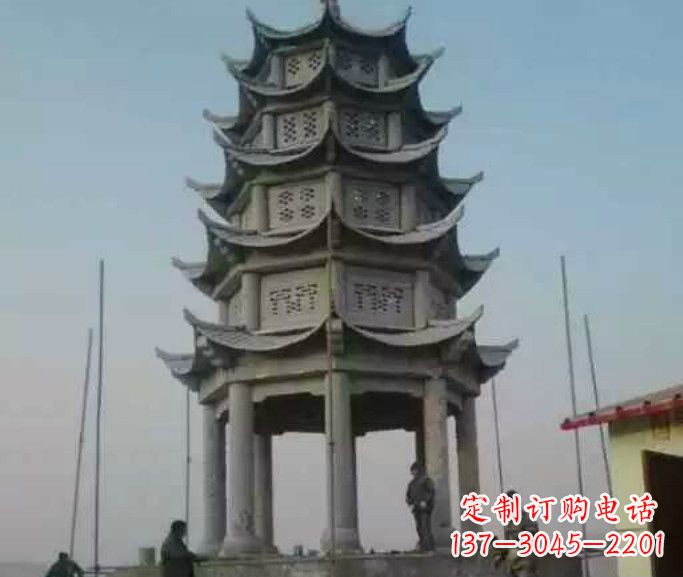 聊城精美绝伦的多层凉亭石雕