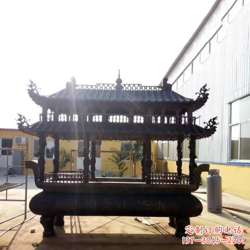 聊城欣赏传统文化的多层铜香炉雕塑