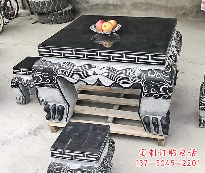 聊城中领雕塑方形仿古石桌凳
