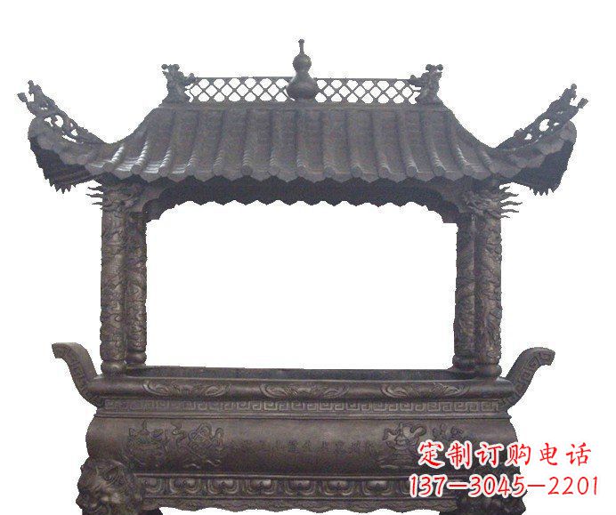 聊城古典庙宇香炉铜雕
