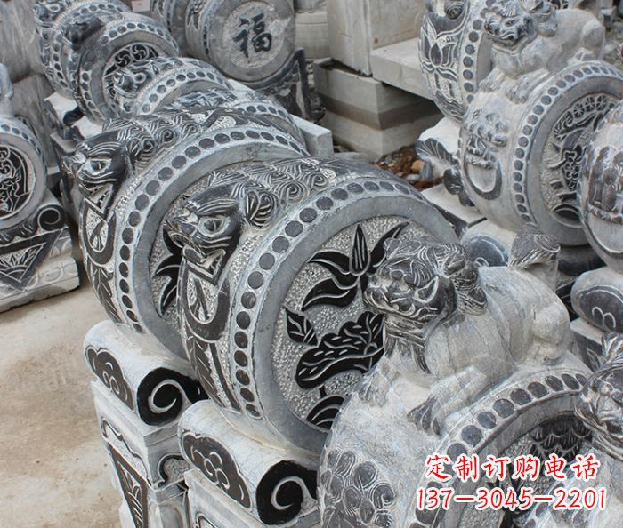聊城仿古抱鼓石招财石门墩 (2)