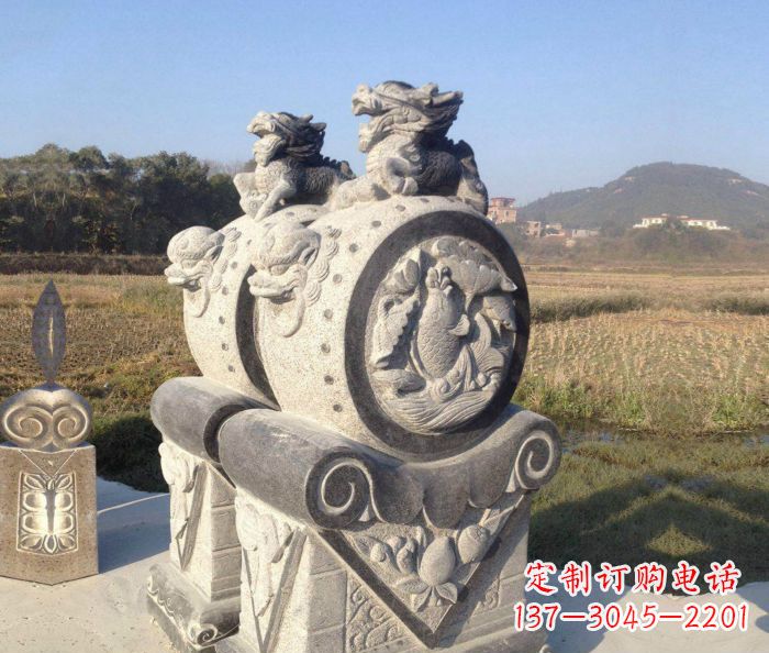 聊城仿古抱鼓石门墩雕塑