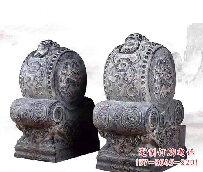 聊城仿古抱鼓石镇宅石门墩 (3)
