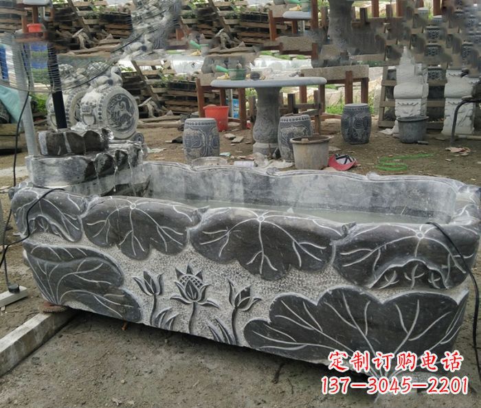 聊城传统石雕·精美荷花雕塑