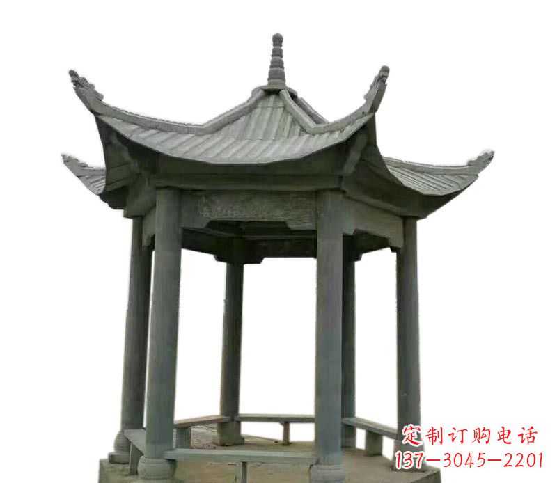 聊城仿古六角凉亭石雕 (2)