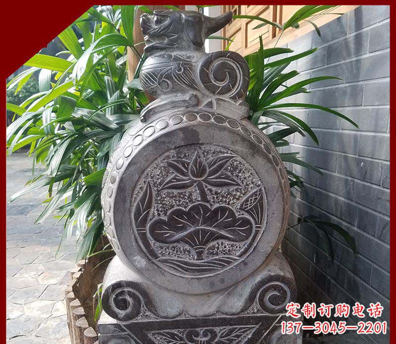 聊城仿古貔貅抱鼓石招财镇宅门墩石雕