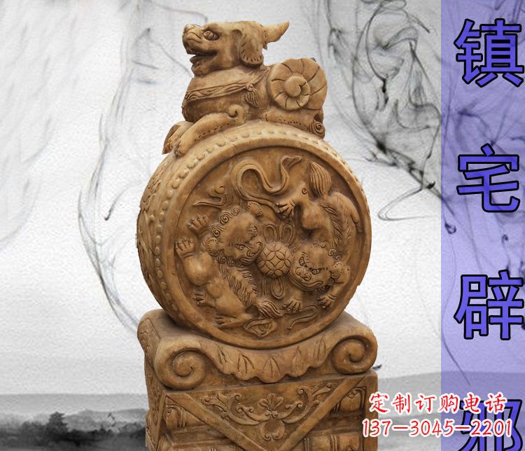 聊城仿古貔貅门墩镇宅辟邪石雕