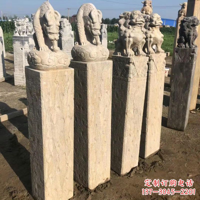 聊城仿古麒麟貔貅栓马柱