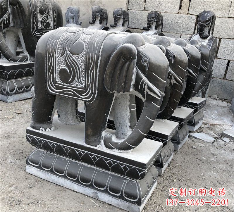 聊城仿古青石大象雕塑