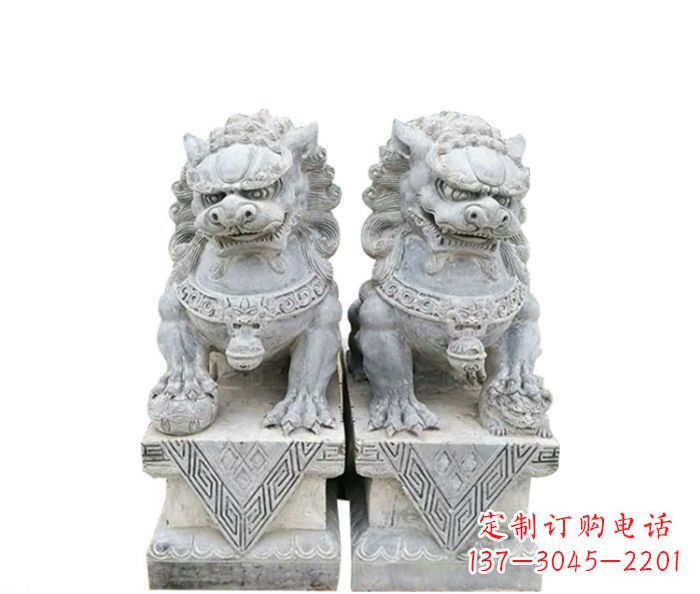 聊城古典雄狮石雕