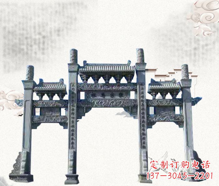 聊城精美仿古牌坊雕塑