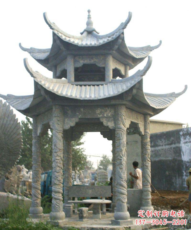 聊城传统工艺石雕凉亭，精美细致，给你温馨家园