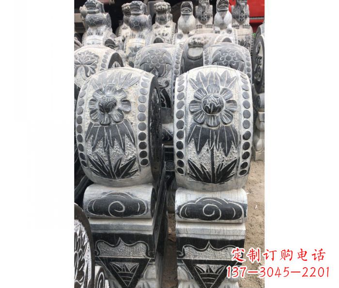聊城仿古石门墩镇宅抱鼓石雕塑