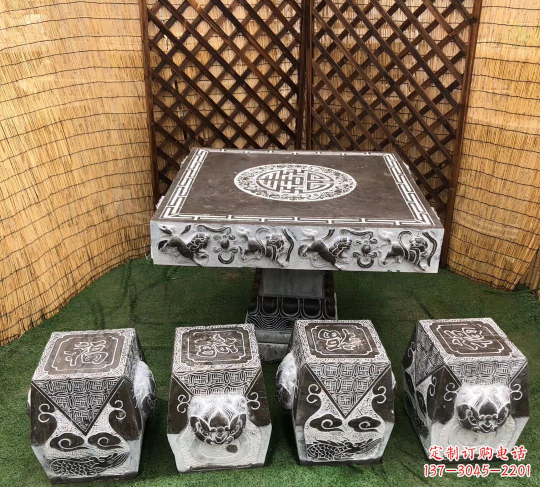 聊城仿古石桌凳公园景观石雕