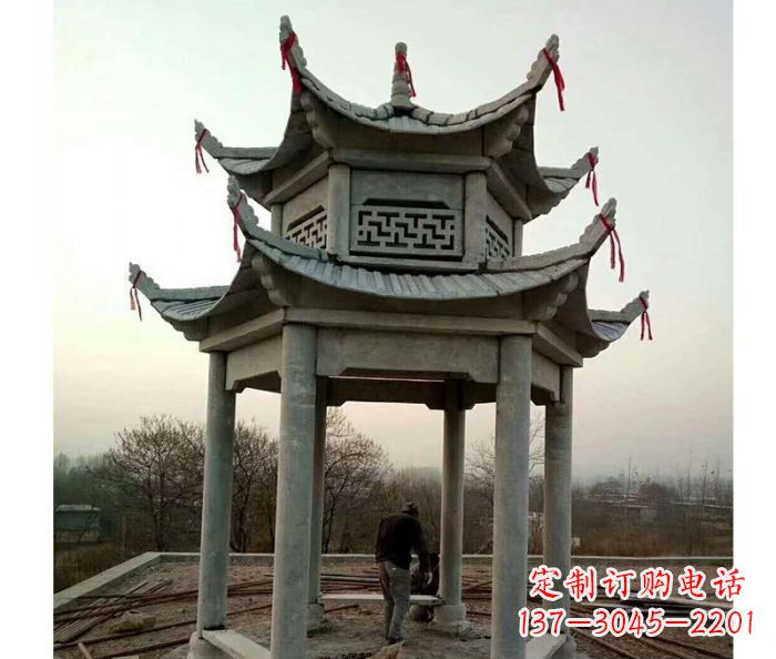 聊城仿古双层石雕凉亭