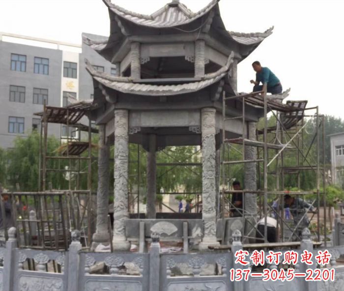 聊城仿古双层石雕凉亭