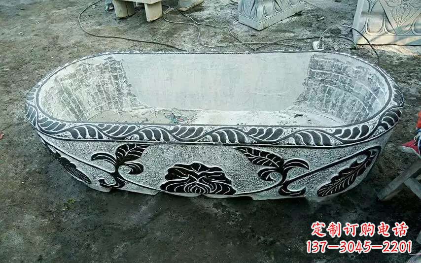 聊城风格独特的仿古石头水缸雕塑