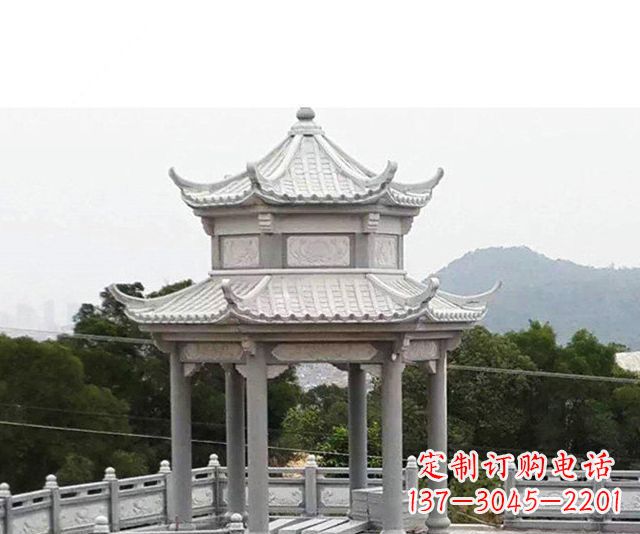 聊城仿古双层石雕凉亭